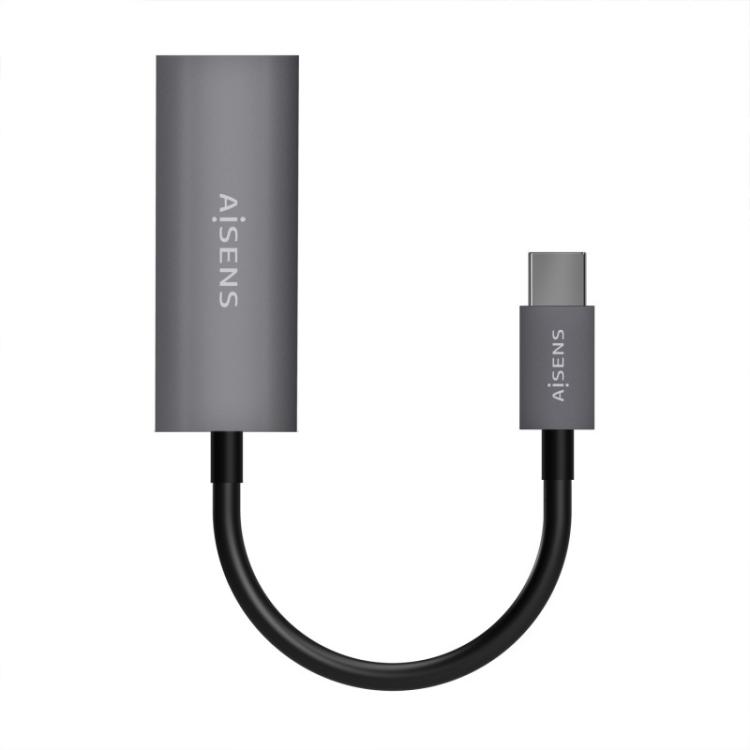 AISENS - Conversor USB3.1 Gen1 USB-C A Ethernet Gigabit 10/100/1000 Mbps, Gris, 15cm - A109-0709