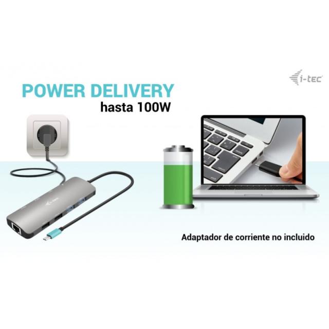 i-tec - USB-C Metal Nano 2x Display Docking Station + Power Delivery 100 W