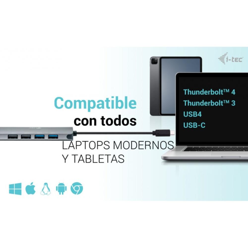 i-tec - USB-C Metal Nano 2x Display Docking Station + Power Delivery 100 W