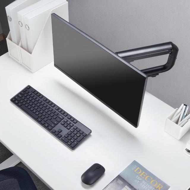 AISENS - Soporte de Mesa ECO Contrapeso Giratorio e Inclinable para Monitor/TV 8Kg (3 Pivotes, 1 Brazo) de 17-32, Negro