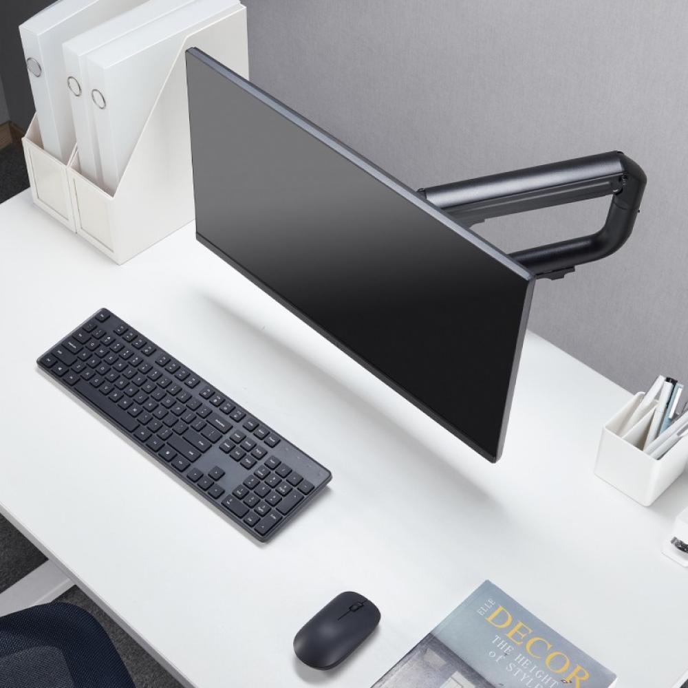 AISENS - Soporte de Mesa ECO Contrapeso Giratorio e Inclinable para Monitor/TV 8Kg (3 Pivotes, 1 Brazo) de 17-32, Negro