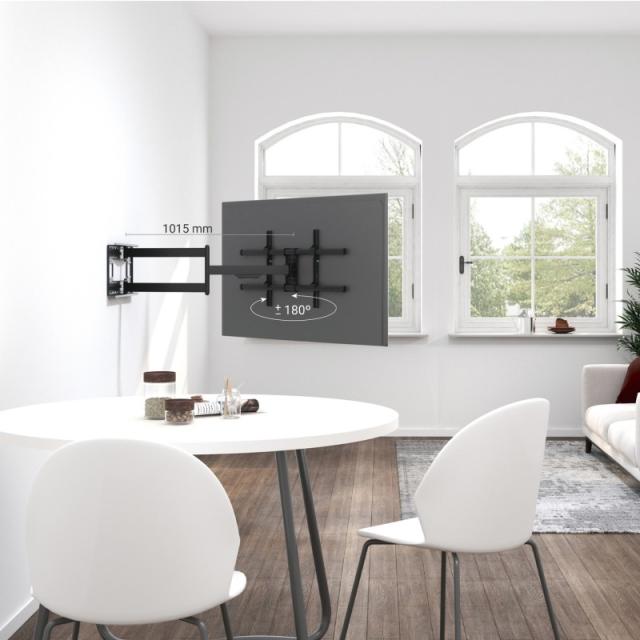 AISENS - Soporte Pro Giratorio, Inclinable Y Nivelable Para Monitor/tv 50kg De 43-80, Negro