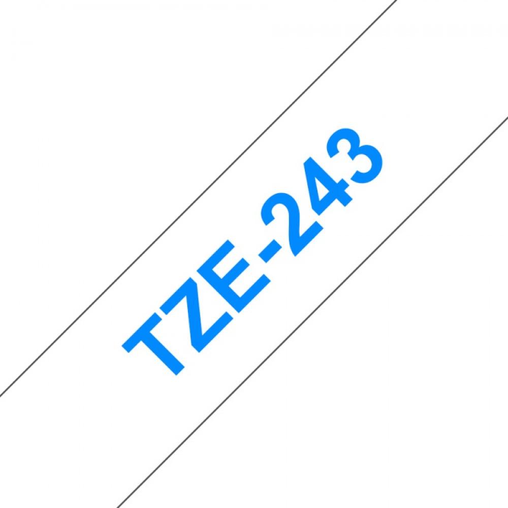 Brother - TZE-243 cinta para impresora de etiquetas Azul sobre blanco