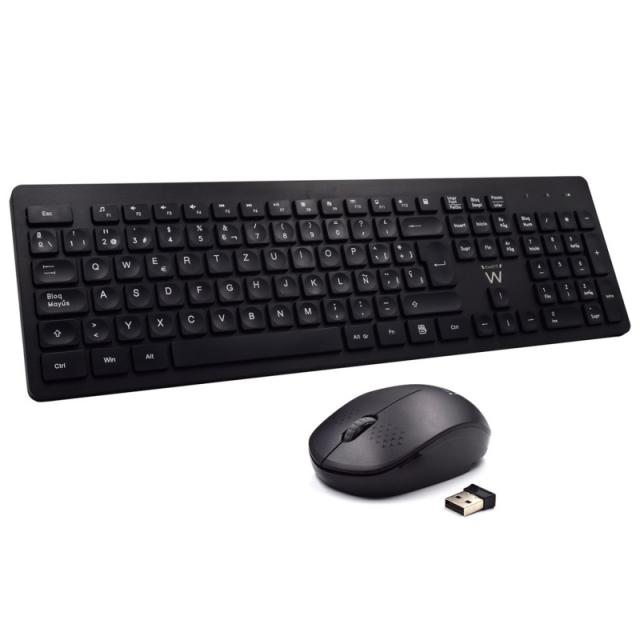 Ewent - EW3256 teclado Ratón incluido Universal RF inalámbrico QWERTY Español Negro