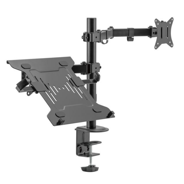 Ewent - EW1519 soporte para ordenador portátil Soporte de mesa con estante para ordenador portátil y brazo para monitor Negro 39