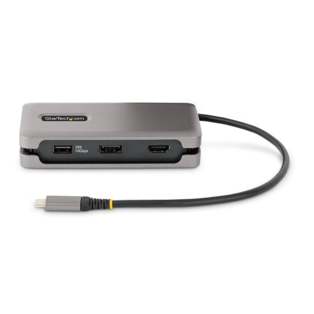 StarTech.com - Adaptador Multipuertos USB-C - HDMI/DP 4K a 60Hz - Hub Ladrón USB de 3 Puertos - Power Delivery de Paso de 100W -