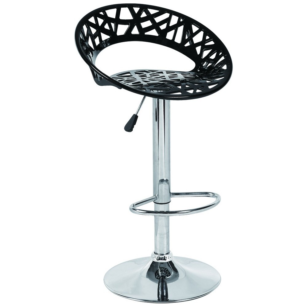 Taburete RONDA, cromado, abs negro