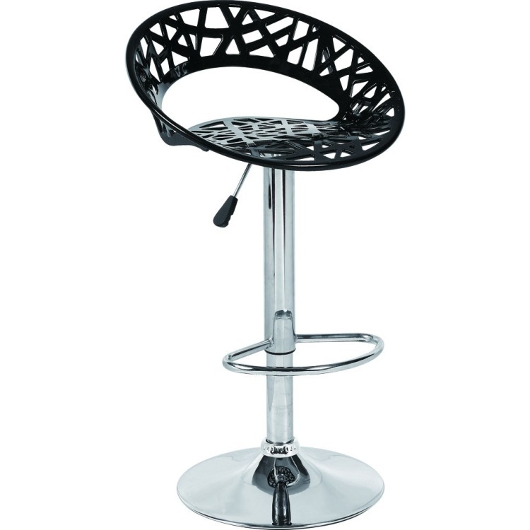 Taburete RONDA, cromado, abs negro