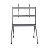 AISENS - Soporte De Suelo Pro Con Rueda, 1 Bandeja Para Pantalla Interactiva/TV 120kg De 50-86, Negro