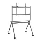 AISENS - Soporte De Suelo Pro Con Rueda, 1 Bandeja Para Pantalla Interactiva/TV 120kg De 50-86, Negro
