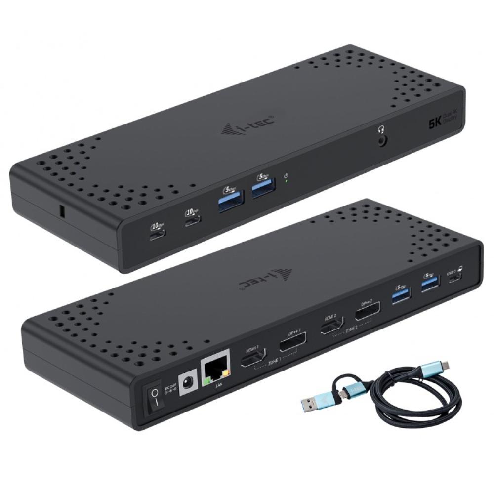 i-tec - USB 3.0 / USB-C / Thunderbolt 3 Dual Display Docking Station Gen2 + Power Delivery 100W