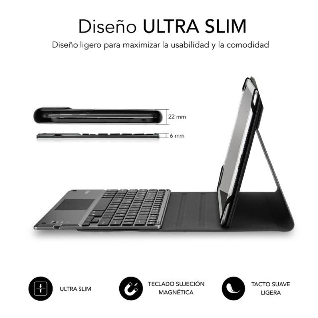 SUBBLIM - Funda con Teclado KEYTAB PRO BLUETOOTH 10,1" TOUCHPAD Black
