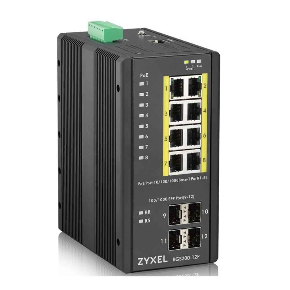 Zyxel - RGS200-12P Gestionado L2 Gigabit Ethernet (10/100/1000) Energía sobre Ethernet (PoE) Negro