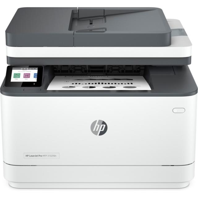 HP - LaserJet Pro 3102fdn Multifunction Blanco y negro Impresora, Solo Ethernet Fotocopiadora, escáner