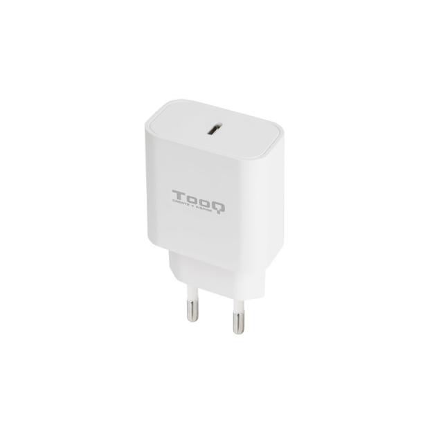 TooQ - Cargador de Pared USB-C PD20W, Blanco - TQWC-PDUSBC20W