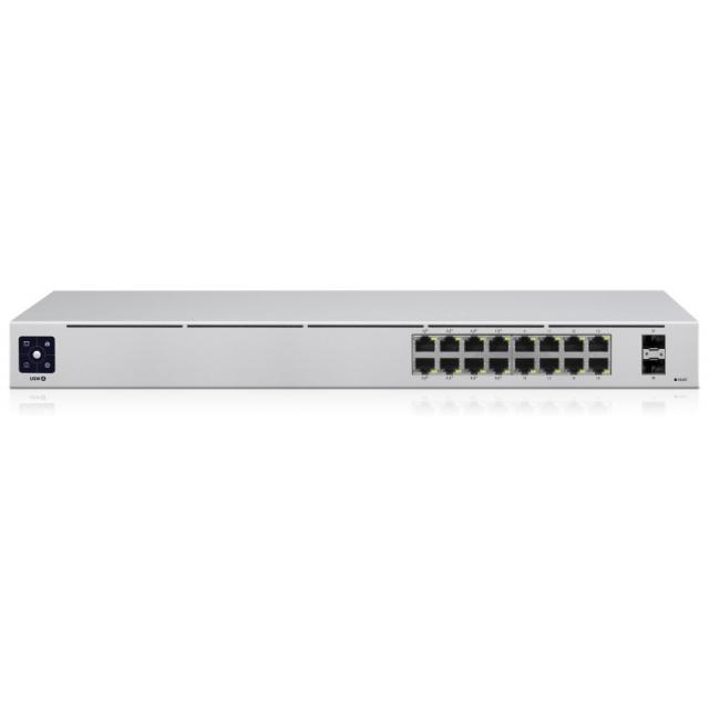 Ubiquiti - UniFi 16-Port PoE Gestionado L2/L3 Gigabit Ethernet (10/100/1000) Energía sobre Ethernet (PoE) 1U Plata