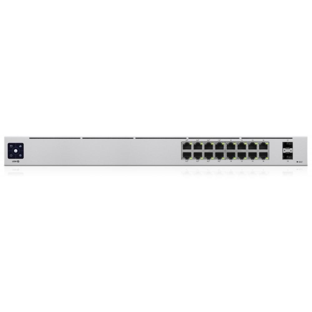 Ubiquiti - UniFi 16-Port PoE Gestionado L2/L3 Gigabit Ethernet (10/100/1000) Energía sobre Ethernet (PoE) 1U Plata