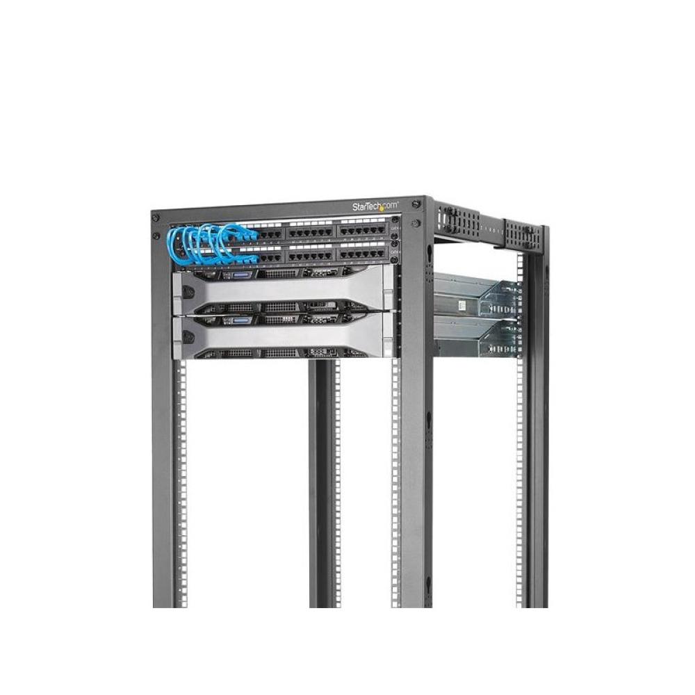StarTech.com - Rack 42U Móvil de Marco Abierto de 4 Columnas para Servidores - Rack de Cuatro Columnas de 19 Pulgadas para Equip