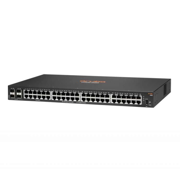 HPE - Aruba Networking Aruba 6100 48G 4SFP+ Gestionado L3 Gigabit Ethernet (10/100/1000) 1U Negro