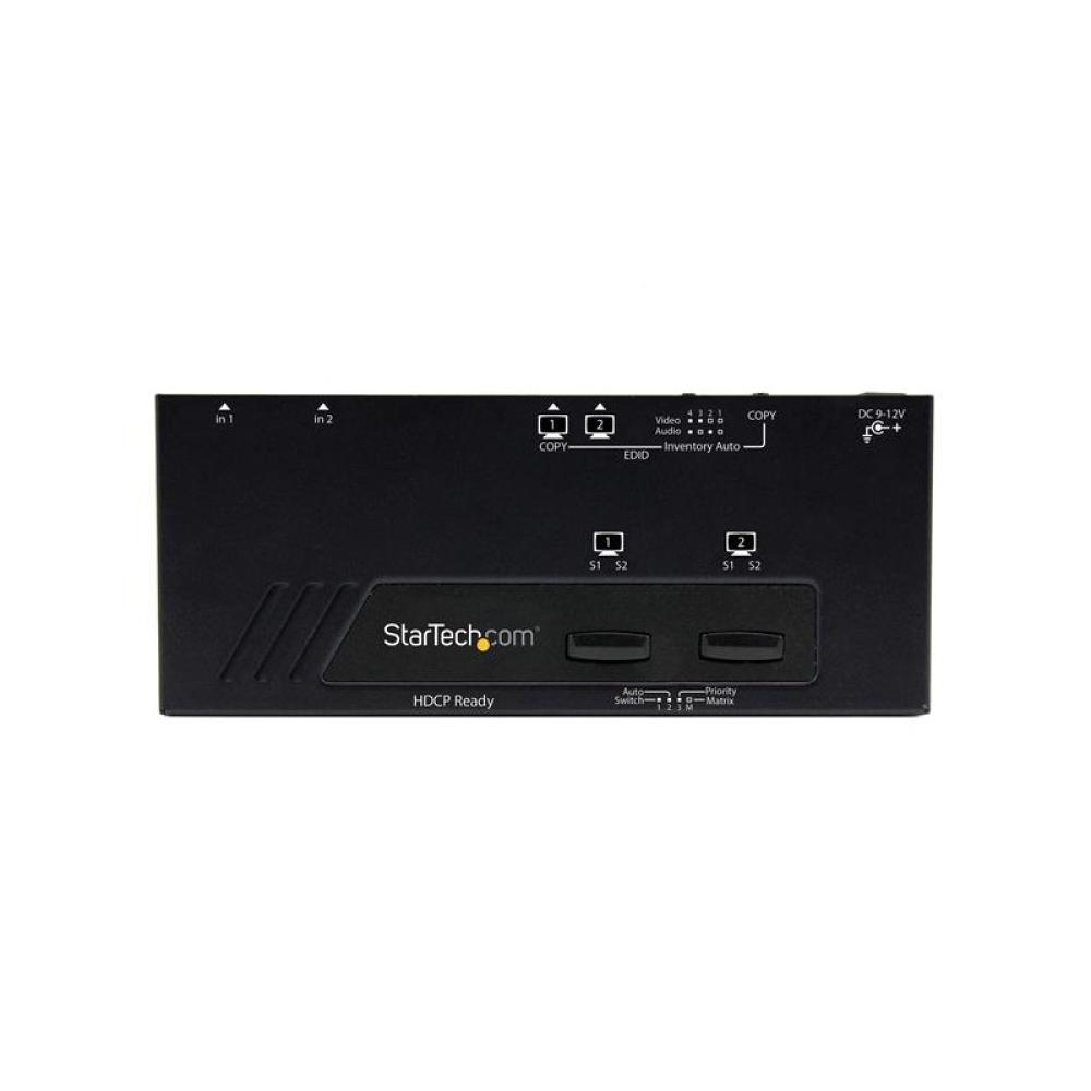 StarTech.com - Switch Matricial HDMI de 2x2 con Conmutado Automático y Prioritario - Conmutador Matrix 1080p
