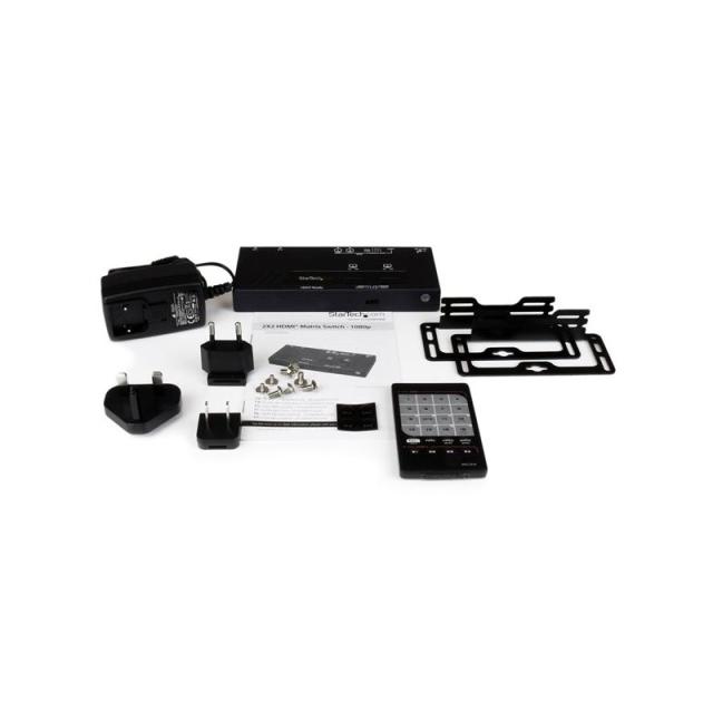 StarTech.com - Switch Matricial HDMI de 2x2 con Conmutado Automático y Prioritario - Conmutador Matrix 1080p