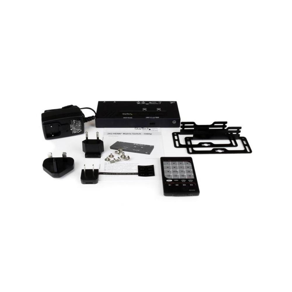 StarTech.com - Switch Matricial HDMI de 2x2 con Conmutado Automático y Prioritario - Conmutador Matrix 1080p