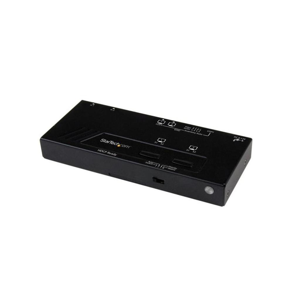 StarTech.com - Switch Matricial HDMI de 2x2 con Conmutado Automático y Prioritario - Conmutador Matrix 1080p