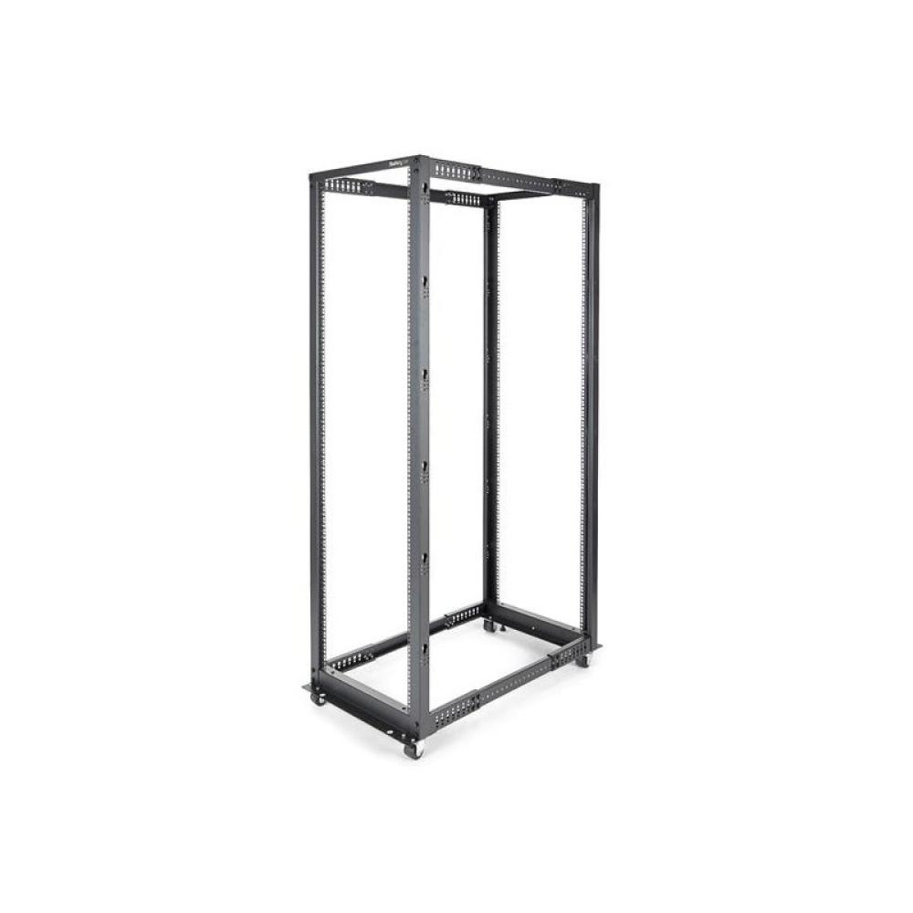 StarTech.com - Rack 42U Móvil de Marco Abierto de 4 Columnas para Servidores - Rack de Cuatro Columnas de 19 Pulgadas para Equip