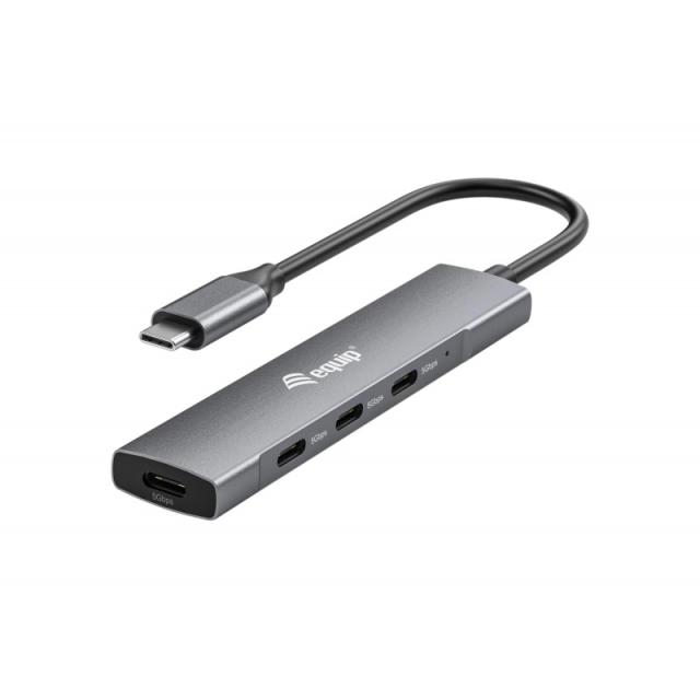 Equip - 128963 hub de interfaz USB 3.2 Gen 1 (3.1 Gen 1) Type-C 5000 Mbit/s Negro, Plata