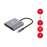 Equip - Adaptador 3 en 1 USB-C a HDMI / USB-A / USB PD, 4K/60Hz, 100W USB PD