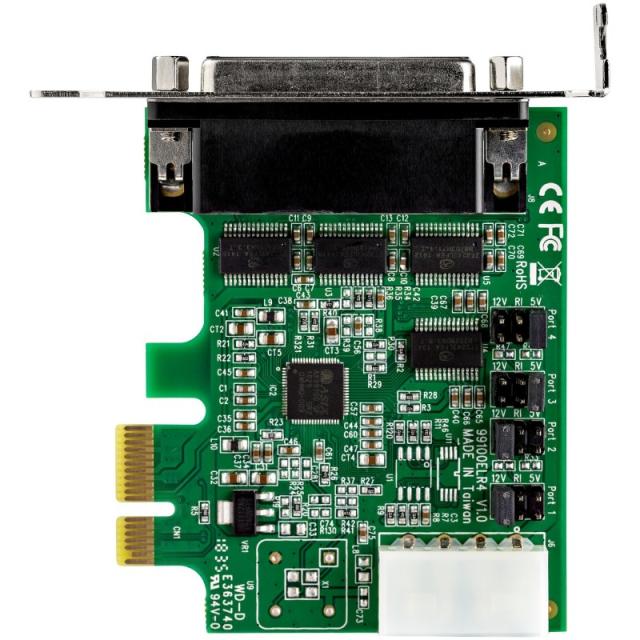 StarTech.com - Tarjeta Adaptadora Serie PCI Express RS232 de 4 Puertos - Tarjeta Controladora Serie PCIe RS232 - PC - PEX4S953LP