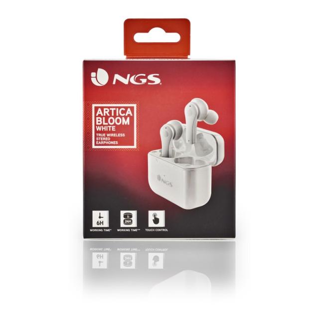 NGS - ARTICA BLOOM Auriculares Inalámbrico Dentro de oído Llamadas/Música USB Tipo C Bluetooth Blanco
