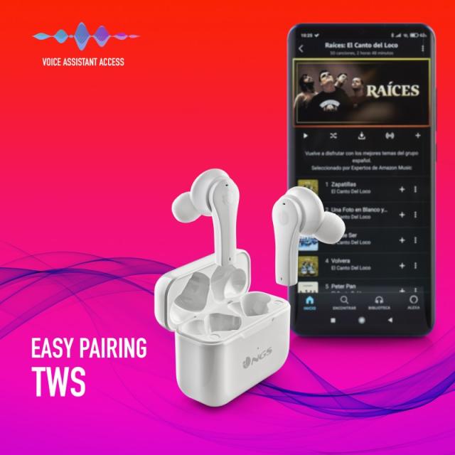 NGS - ARTICA BLOOM Auriculares Inalámbrico Dentro de oído Llamadas/Música USB Tipo C Bluetooth Blanco