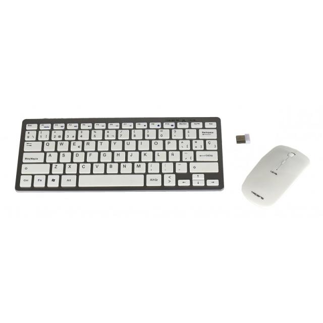 Tacens - LEVIS COMBO, Pack de Teclado y Ratón Inalámbrico Blanco, Wireless 2.4G, Ratón Ambidiestro,Teclado Qwerty Español
