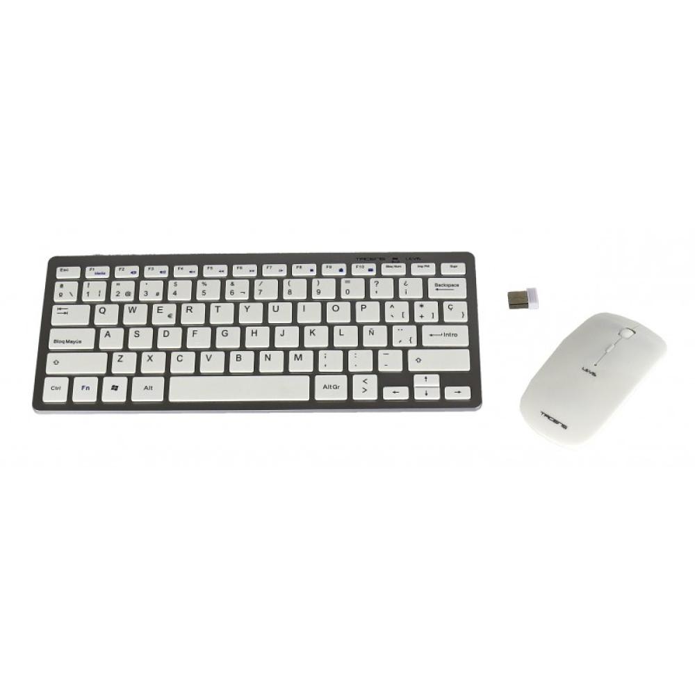 Tacens - LEVIS COMBO, Pack de Teclado y Ratón Inalámbrico Blanco, Wireless 2.4G, Ratón Ambidiestro,Teclado Qwerty Español