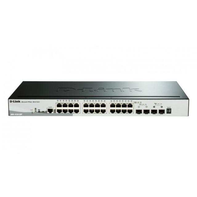 D-Link - DGS-1510-28P switch Gestionado L3 Gigabit Ethernet (10/100/1000) Energía sobre Ethernet (PoE) Negro