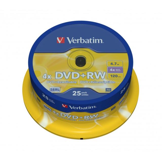 Verbatim - DVD+RW Matt Silver 4,7 GB 25 pieza(s)