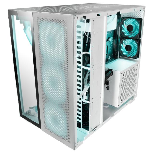 Mars Gaming - MC-Nova, Torre Gaming Custom XXL E-ATX Aluminio, Doble Ventana Completa Cristal Templado, Estructura Modular Doble