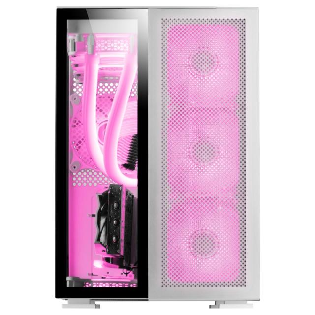 Mars Gaming - MC-Nova, Torre Gaming Custom XXL E-ATX Aluminio, Doble Ventana Completa Cristal Templado, Estructura Modular Doble