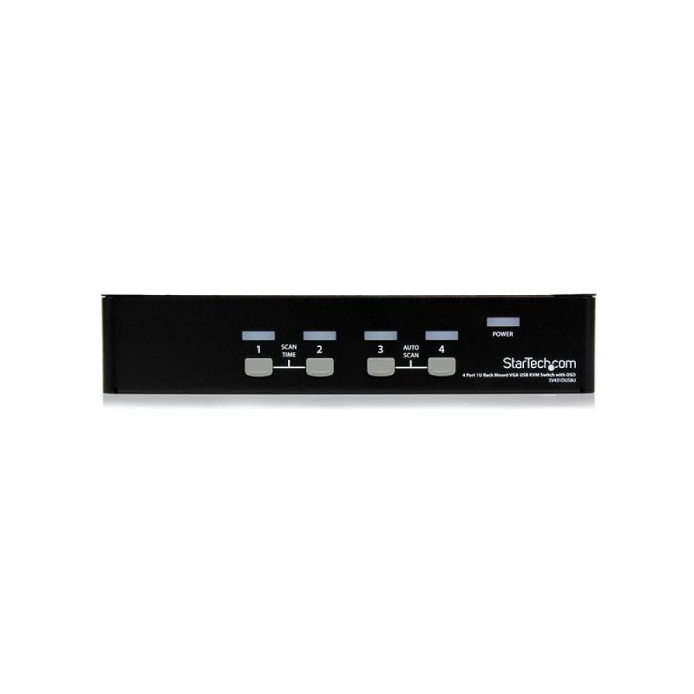 StarTech.com - Conmutador Switch KVM 4 Puertos de Vídeo VGA USB 2.0 - 1U Rack Estante