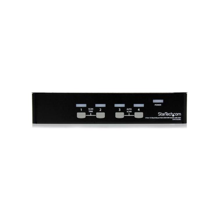 StarTech.com - Conmutador Switch KVM 4 Puertos de Vídeo VGA USB 2.0 - 1U Rack Estante
