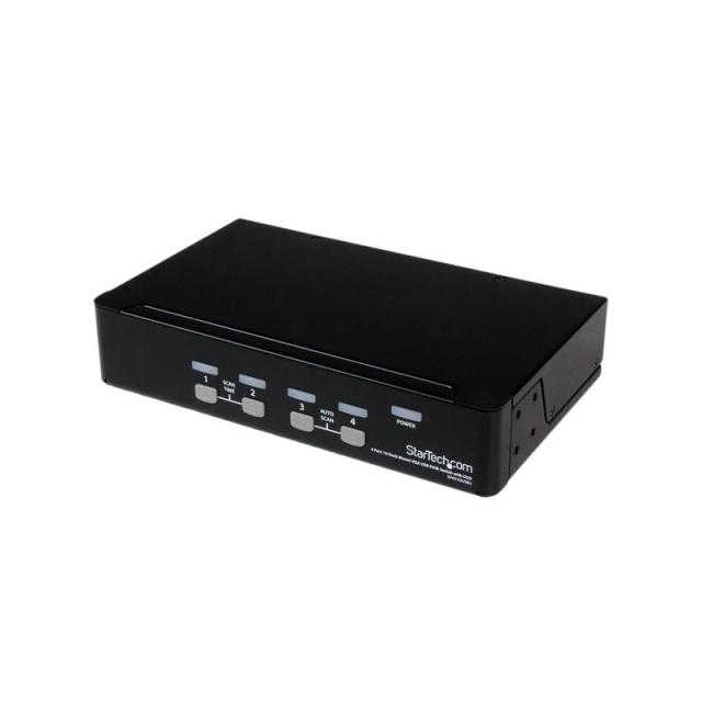 StarTech.com - Conmutador Switch KVM 4 Puertos de Vídeo VGA USB 2.0 - 1U Rack Estante