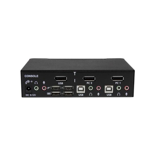 StarTech.com - Conmutador Switch Profesional KVM 2 Puertos Vídeo DisplayPort - USB con Audio - 2560x1600