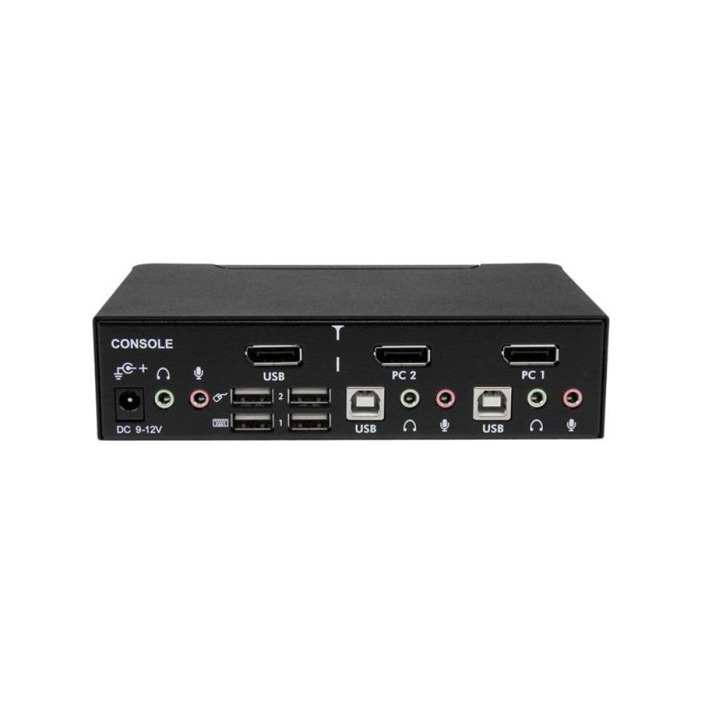 StarTech.com - Conmutador Switch Profesional KVM 2 Puertos Vídeo DisplayPort - USB con Audio - 2560x1600