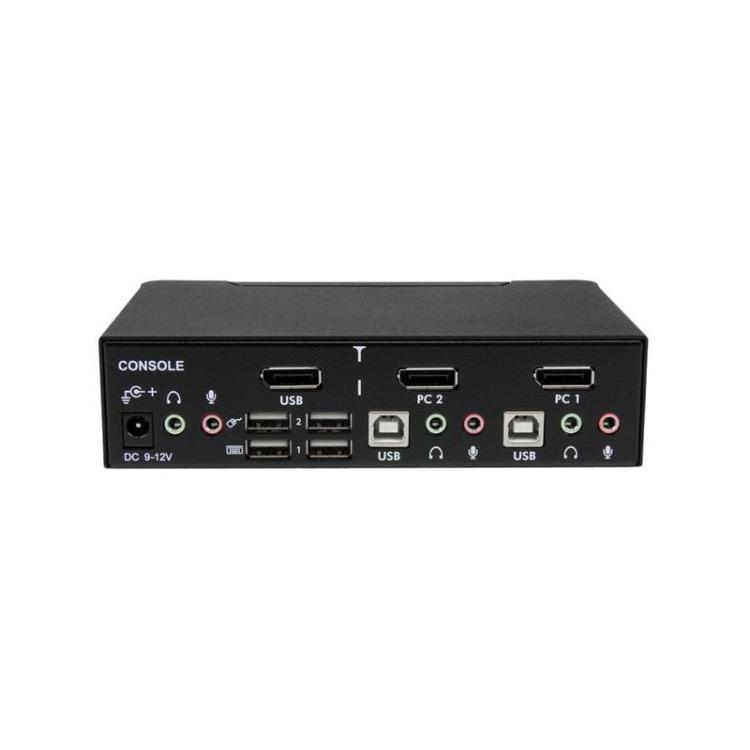 StarTech.com - Conmutador Switch Profesional KVM 2 Puertos Vídeo DisplayPort - USB con Audio - 2560x1600