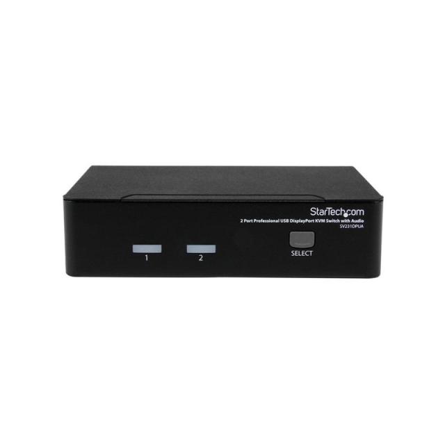 StarTech.com - Conmutador Switch Profesional KVM 2 Puertos Vídeo DisplayPort - USB con Audio - 2560x1600