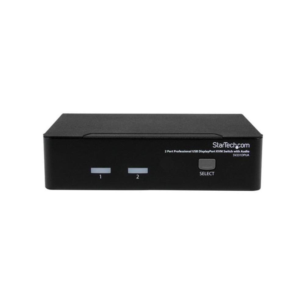 StarTech.com - Conmutador Switch Profesional KVM 2 Puertos Vídeo DisplayPort - USB con Audio - 2560x1600