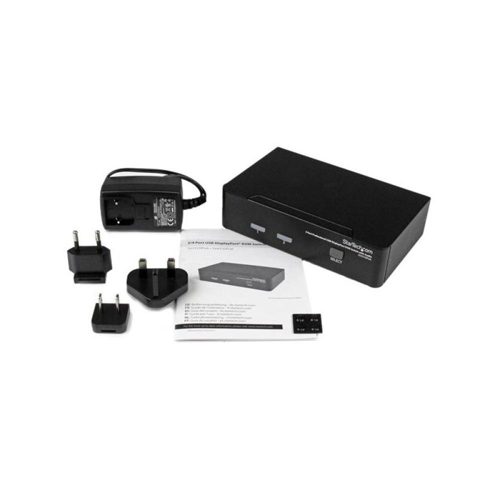 StarTech.com - Conmutador Switch Profesional KVM 2 Puertos Vídeo DisplayPort - USB con Audio - 2560x1600
