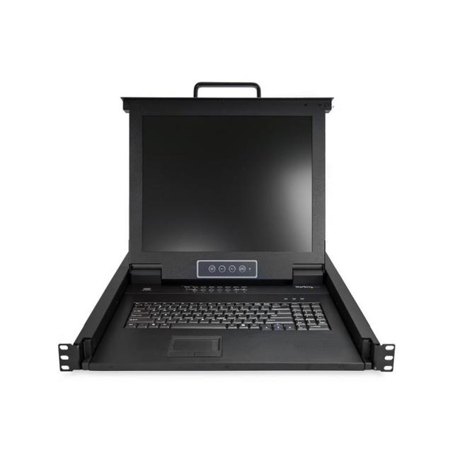 StarTech.com - Consola KVM de 16 Puertos para Montaje en Rack con Cables de 1,8m - Teclado QWERTY - Conmutador KVM integrado con
