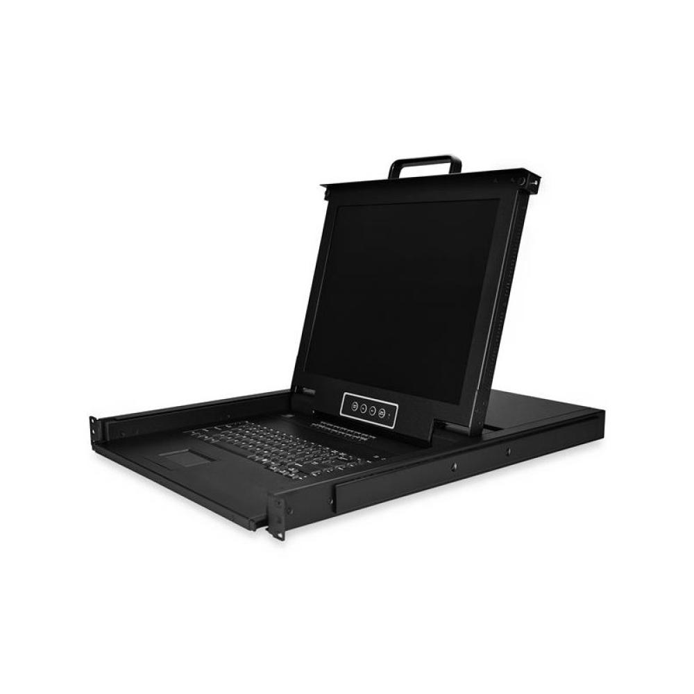 StarTech.com - Consola KVM de 16 Puertos para Montaje en Rack con Cables de 1,8m - Teclado QWERTY - Conmutador KVM integrado con